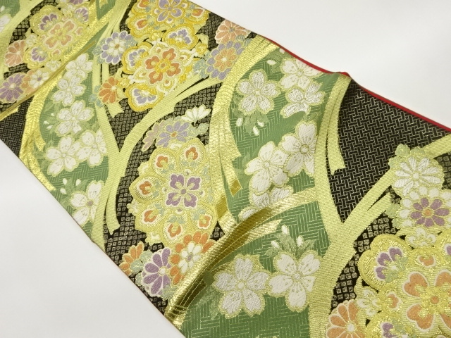 JAPANESE FUKURO OBI / WOVEN SAKURA